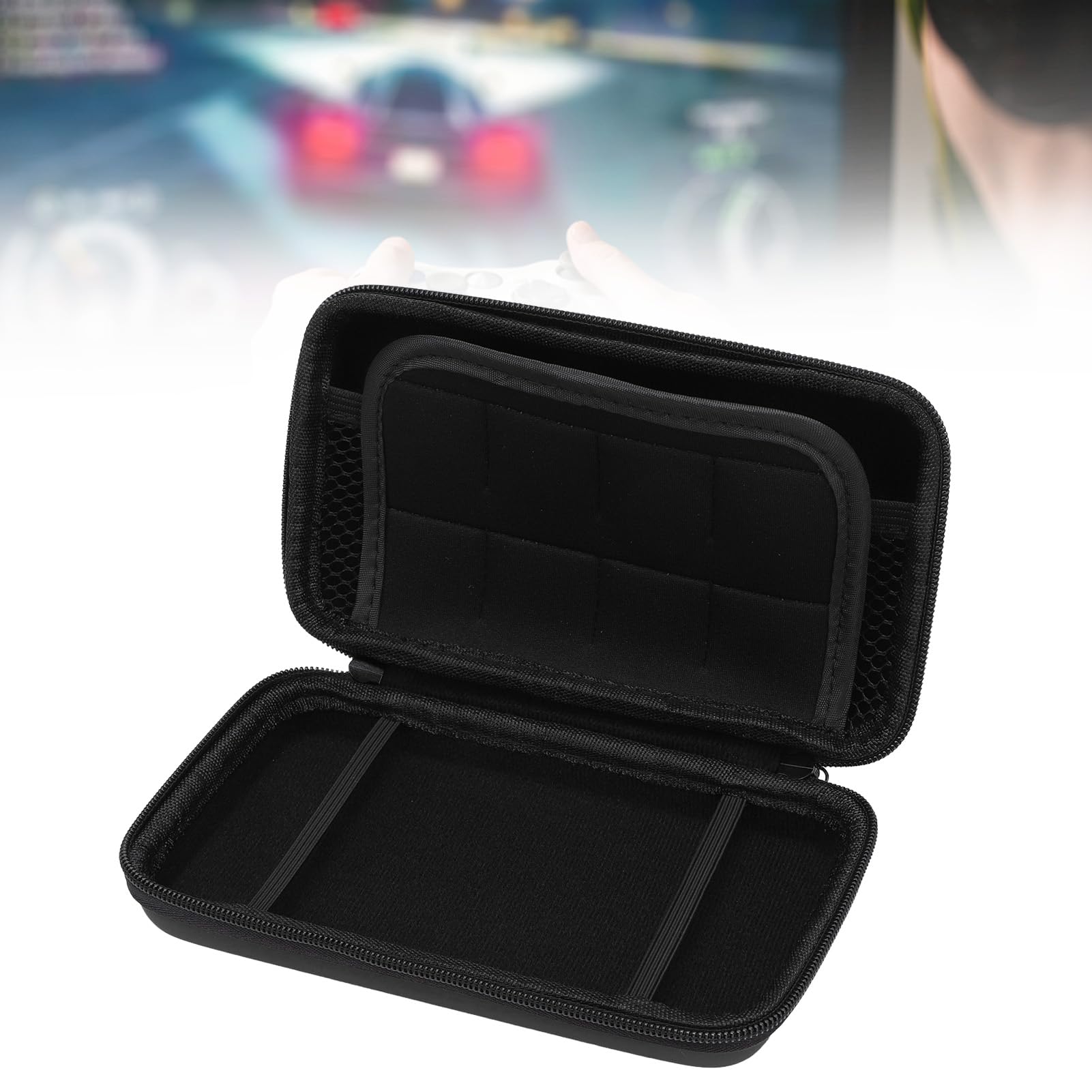 Yanmis Custodia da Trasporto Compatibile con New 2DS XL 2DS LL per New 3DS 3DS, Resistente All'acqua, Borsa da Viaggio Rigida con 8 Slot per Giochi, Custodia Protettiva per Console