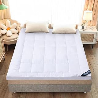 Kuber Industries Mattress Topper/Padding|Mattress for Comfortable Sleep 6 x 6 Feet|WHITE-picture-15