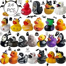 SQZUWIT 24 PCS Halloween Rubber Ducks, Halloween Style Design Ducks Toys for Jeeps Ducking Trick or Treat Supplies Goodie Bag Fillers, Party Favors, Halloween Themed Bathtub Toys