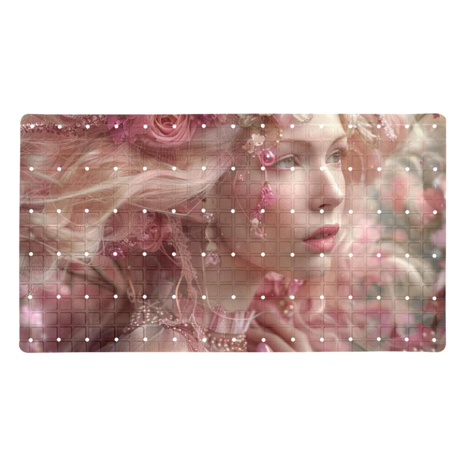 Tapis de bain rose antidérapant princesse absorbant en microfibre pour salle de bain