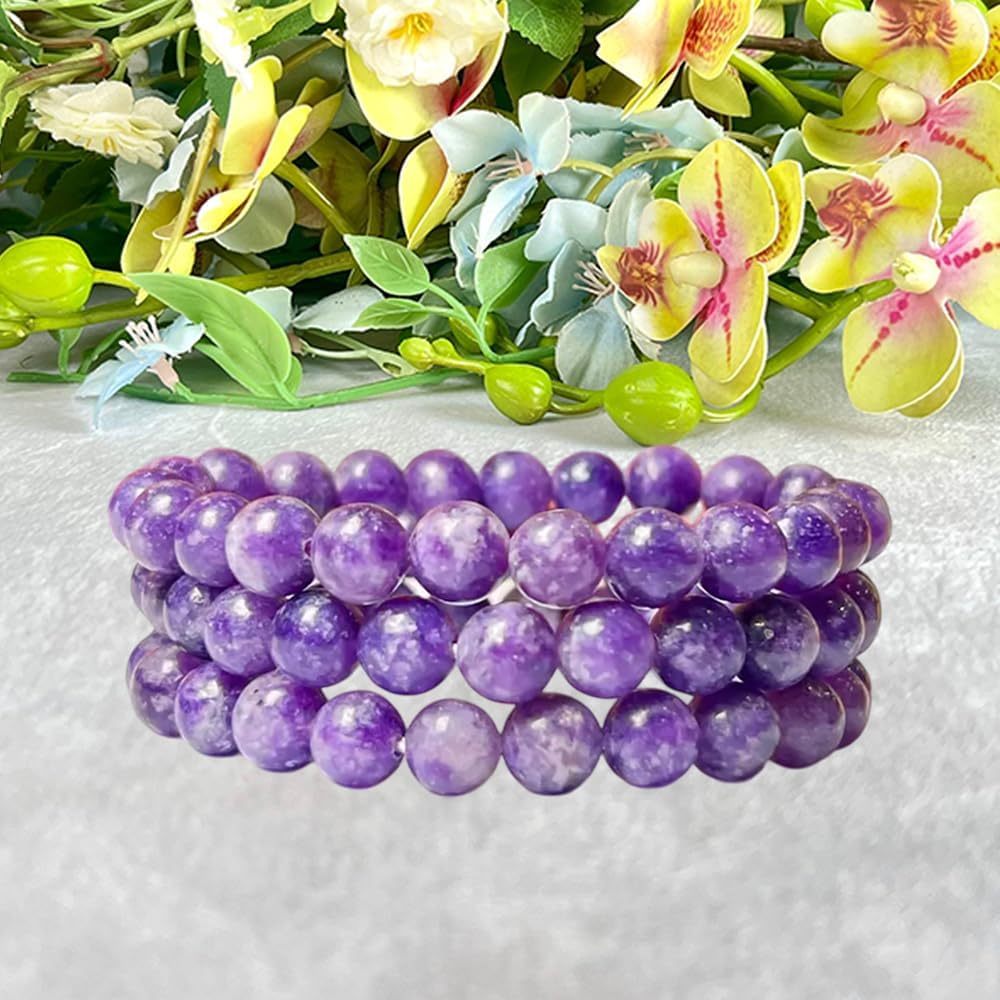 8mm Lepidolite Round Beads Stretch Bracelet - Image 2