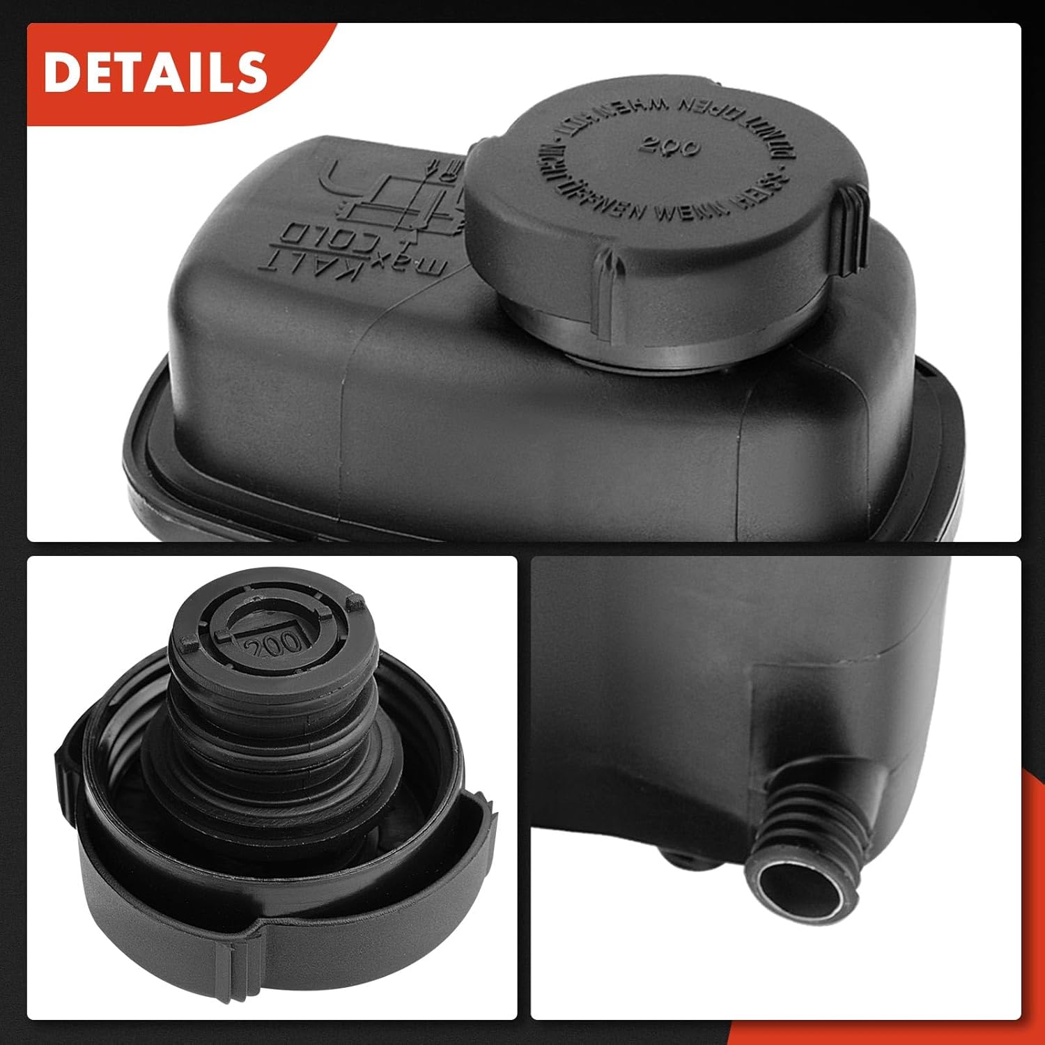 A-Premium Engine Coolant Overflow Recovery Expansion Tank [with Cap] Compatible with BMW 540i 740i 750iL 840Ci 850Ci 850CSi 850i Z8, Replace# 17111723071