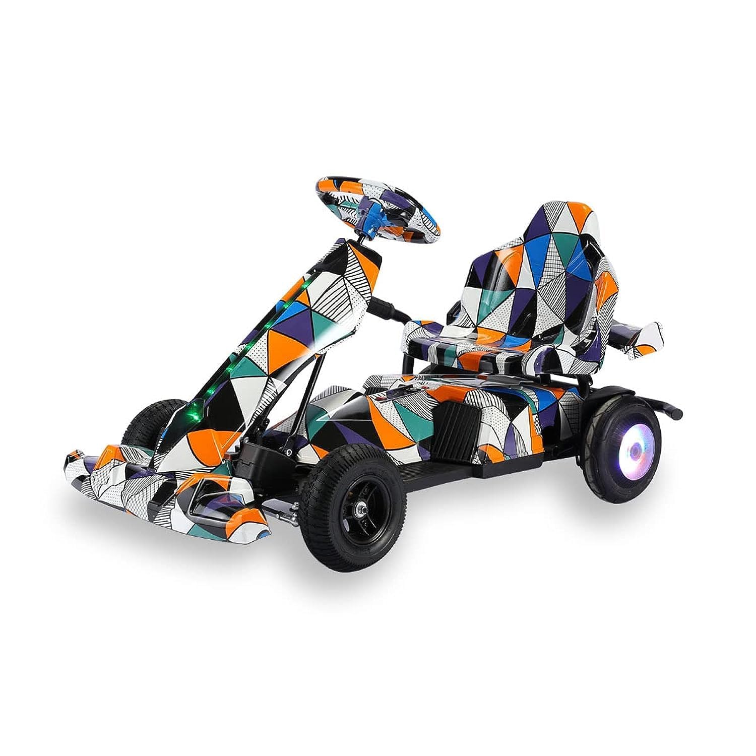 COOLBABY Electric GoKart, Outdoor Race Pedal Go Karting Car for Kids and Adults, Adjustable Length and Height, Ride On Toys, L