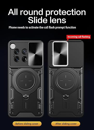 Miniatura 7 de Para OnePlus 12 con soporte de 360 Soporte magnético para automóvil absorción de impactos cubierta de protección resistente para cámara deslizante