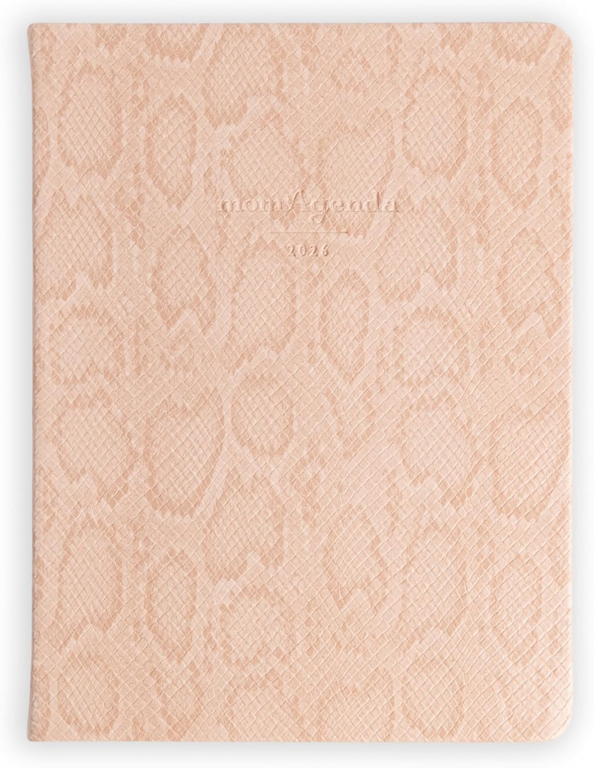 momAgenda 2026 Desktop 12-Month Planner for Moms – Elegant Hardcover Mom Planner with Hourly Planning, Monthly Calendars & Premium Paper - Ideal for Work, School & Family Schedules (Blush Python)