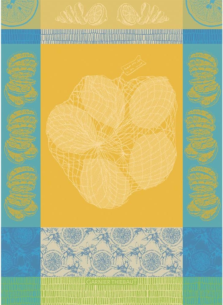 Garnier Thiebaut Filet De Citrons Soleil Jacquard French Kitchen Towel