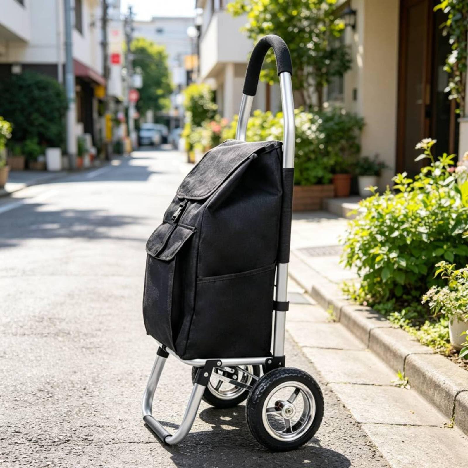 Gralara Carro Plegable Plegable de Aluminio Ligero Carro de la con Bolsa Gran Capacidad Transporte para Viaje