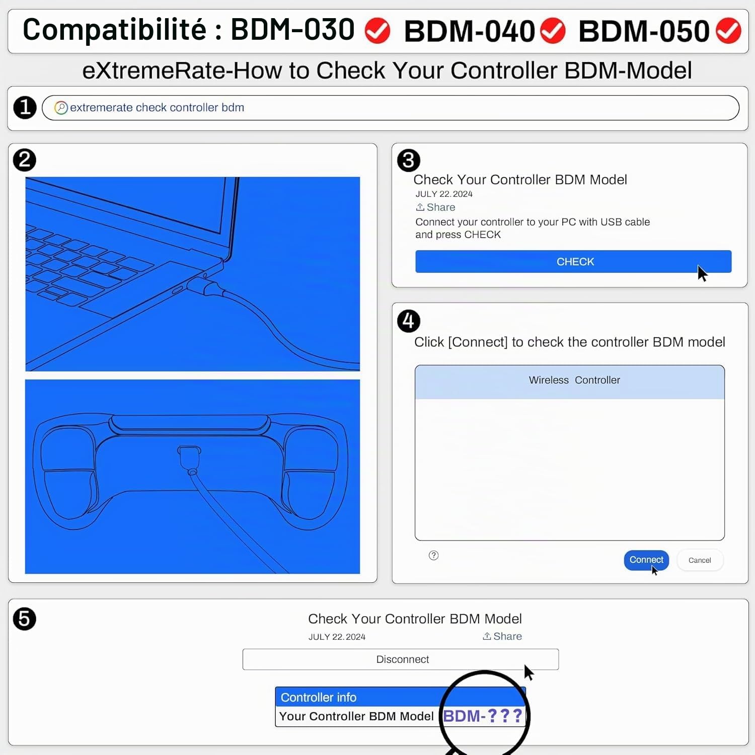 eXtremeRate Rise V3 Remap Kit Programmable pour ps5 Manette BDM-030/040/050, Coque Arrière Redessinée avec 2 Palette pour ps5 Manette BDM-030/040/050, Carte améliorée, Noir