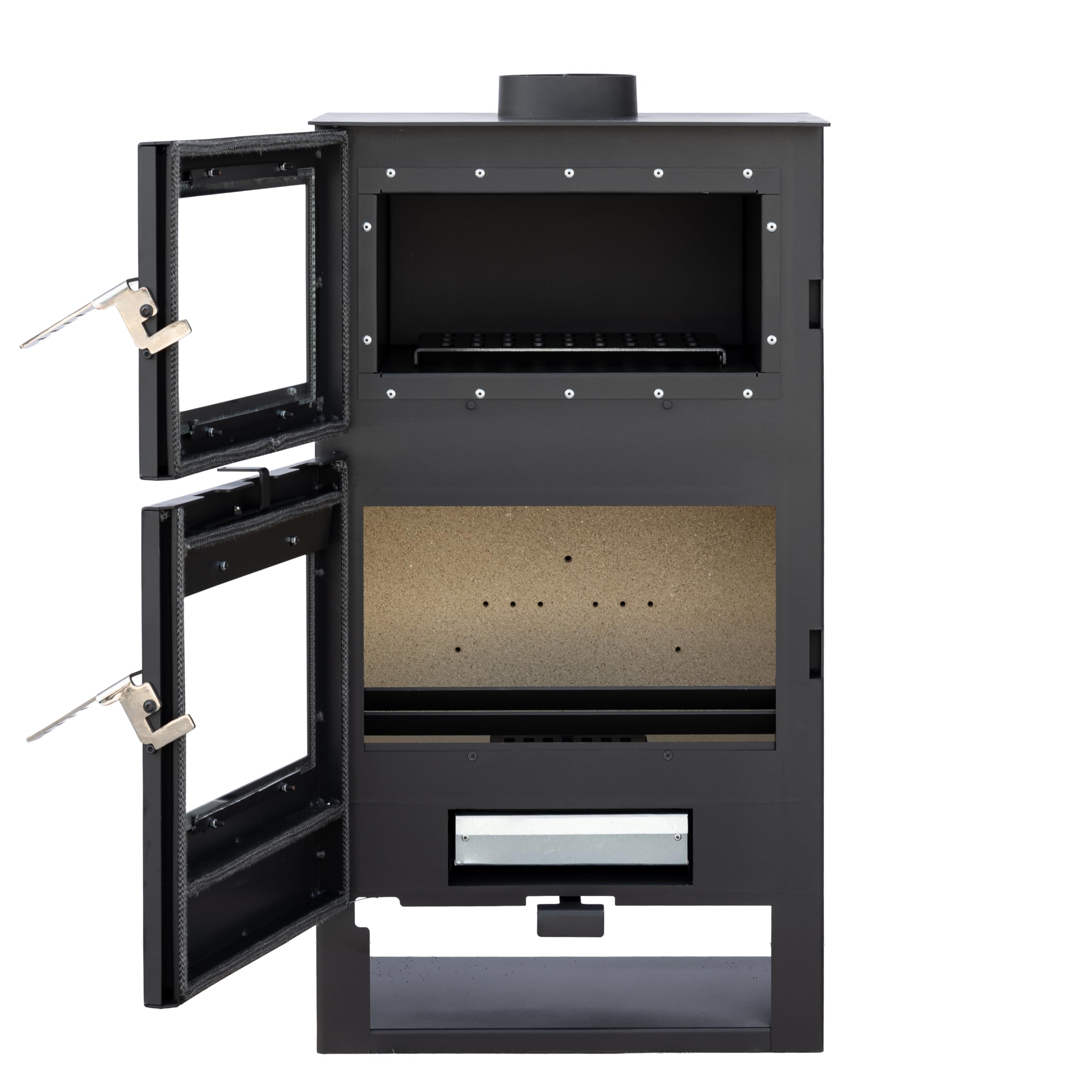 Alaz K9M Poêle à bois 9 kW Noir avec compartiment de cuisson