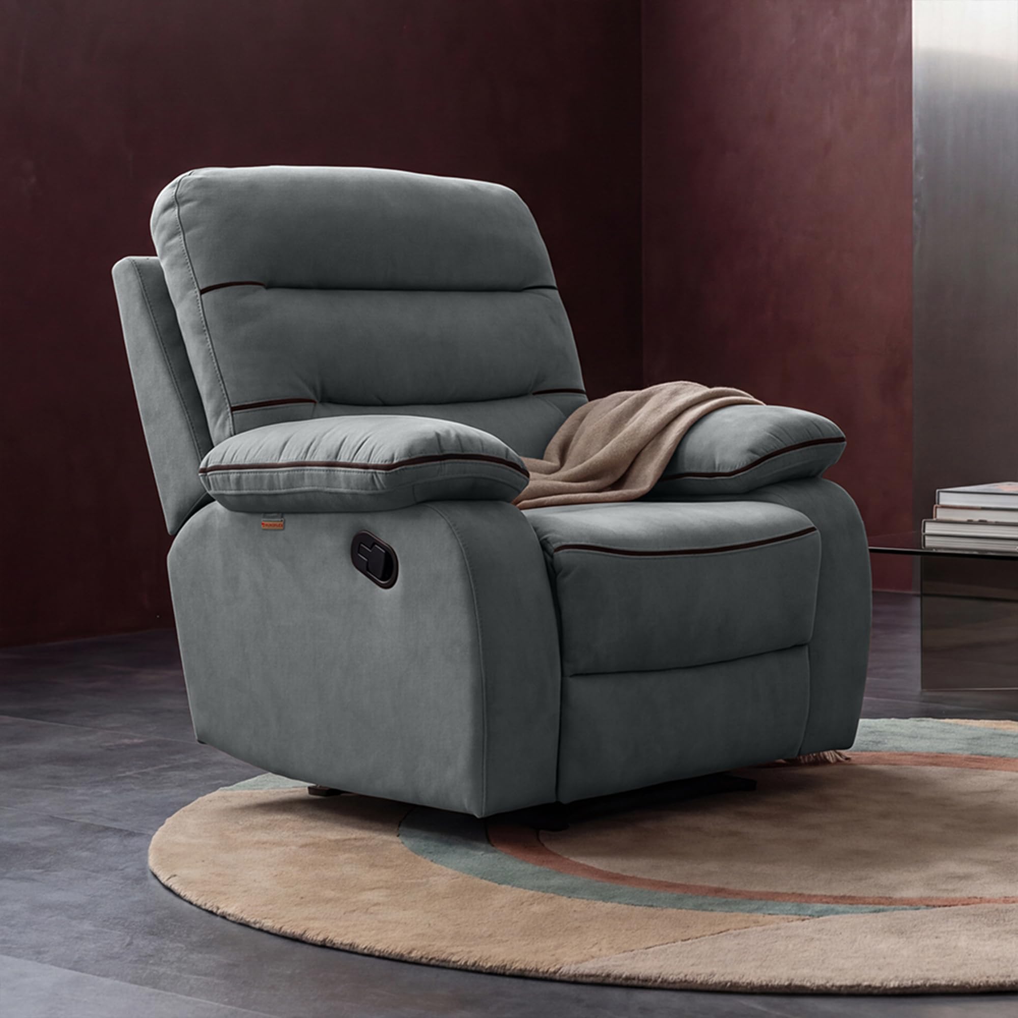 Duroflex Avalon Grande - Recliner Chair| 3 Recline Modes with 3-Zone Back Support| Premium Suede Fabric| Plush Seating with Foam & Spring Support| 3 Year Warranty - Grey-picture-21