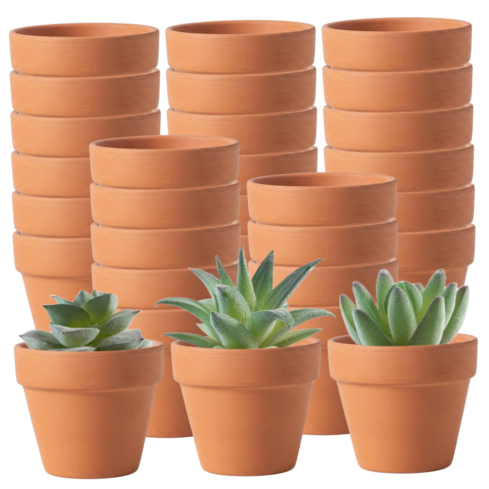 Paquete de 30 Mini Macetas de Terracota de 5x4 cm, Pequeñas Macetas de Barro con Orificio de Drenaje para Suculentas, Plántulas, Propagación, Plantación Artesanal, Decoración del Hogar, Favores