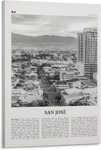 Miniatura 9 de Impresión de San José en blanco y negro de Costa Rica, arte de pared de San José, póster de San José, foto de San José, póster artístico en lienzo