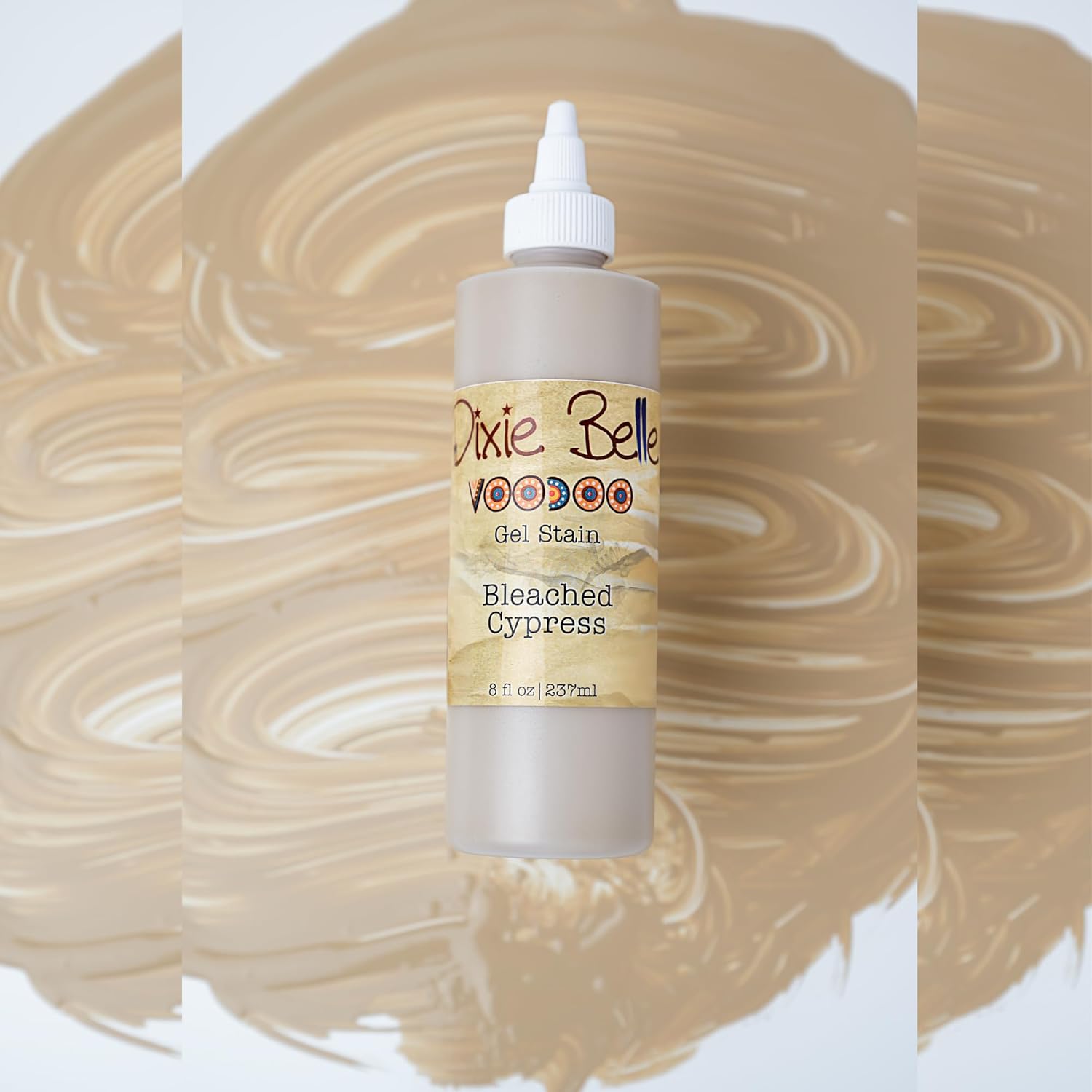 Dixie Belle Voodoo Gel Stain - Bleached Cypress (8oz) - Water-Based Stain for Wood Projects - DIY Wood Stain + Grain Enhancer