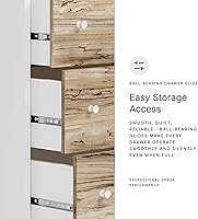 Vista 9 de Signature Design by Ashley Piperton - Cómoda de 6 cajones, color blanco y marrón claro Natural/ blanco