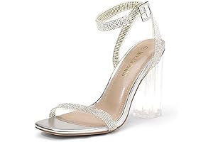 Sparkling Cinderella Heels: Clear Silver Sandals for Shimmering Nights