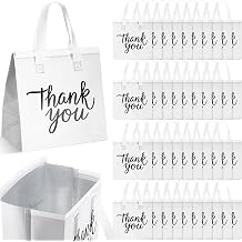 Aliceset 80 Pcs Thank You Insulated Bags for Food Delivery Bulk 9. 5 x 9. 5 x 6 Inch Take Away Bags Thermal Insulation Bag for Hot Cold Food Coffee Milk Seafood Pizza Catering Restaurant Grocery