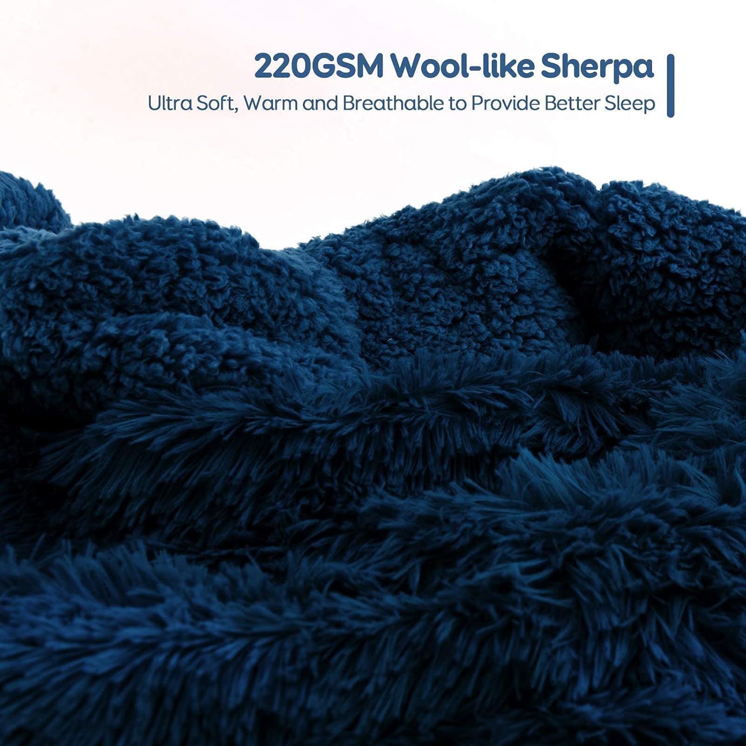Cottonblue Sherpa Weighted Blanket Queen Size 15 Pounds for Adults 60x80 inches Bundle with Faux Fur Luxury Snugly Long Fur Weighted Blanket 60x80 inches