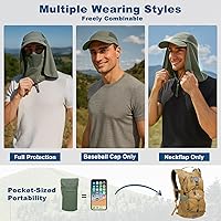 Vista 11 de Surblue Neck Face Flap Outdoor Cap UV Protection Sun Hats Fishing Hat Quick-Drying UPF50+