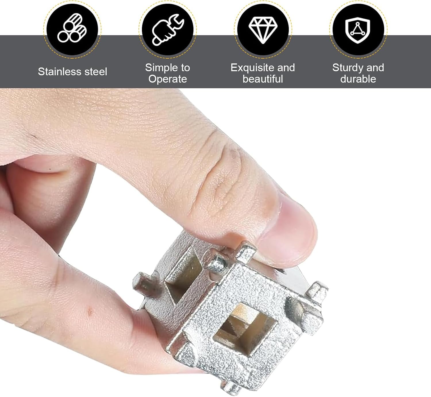 WZP Cube Brake Caliper Compression Tool, 3/8" Steel Square Rear Disc Brake Rotates Piston Set, Changing Disc Caliper Piston Compressor, Universal Car Repair Parts for Most Cars Trucks SUVs (White)