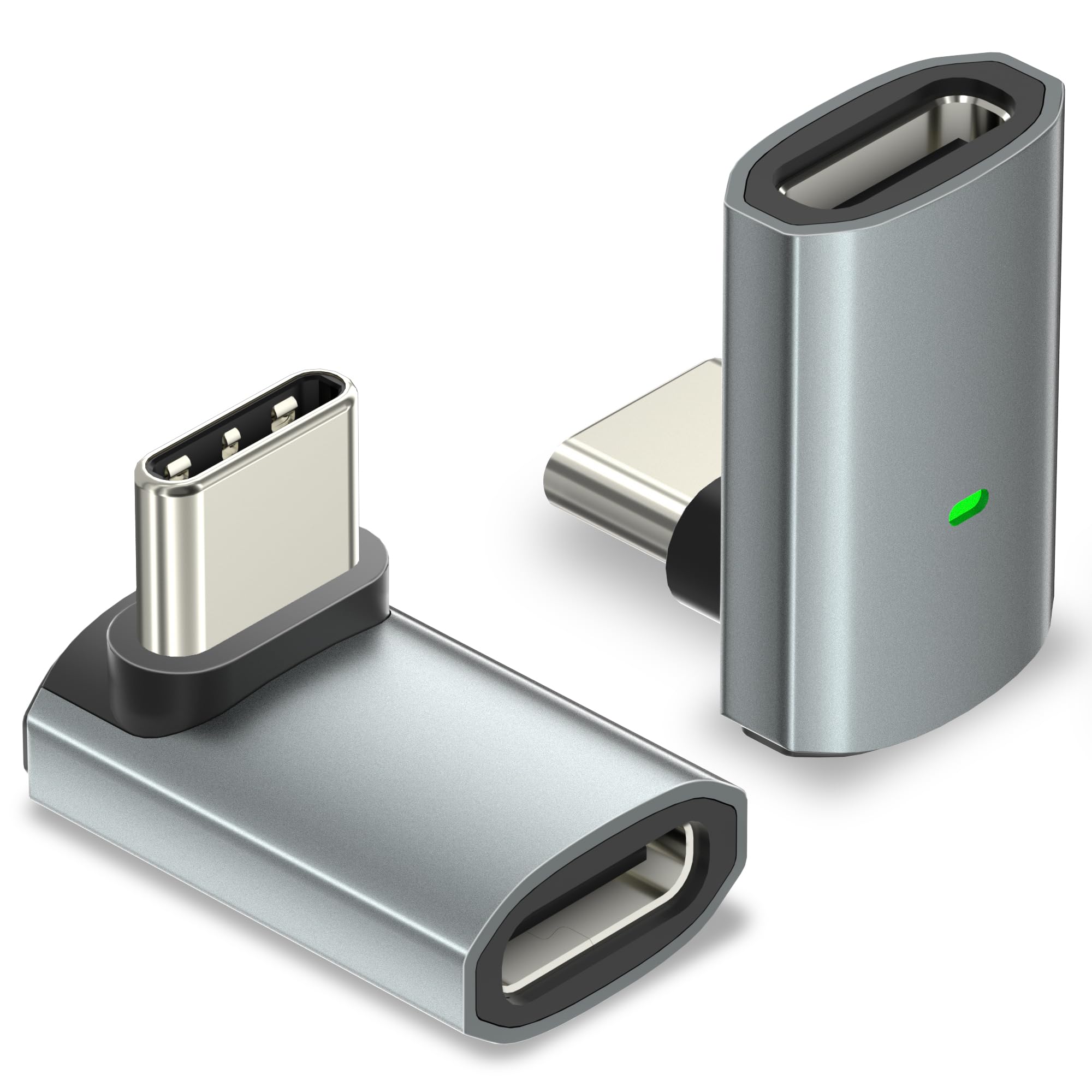 BRV Explorer USB C Winkel Adapter 2 Stück, USB C Winkelstecker 90 Grad 40Gbps, 240W Schnellladeadapter, 8K@60Hz Typ C Adapter für Steam Deck, Switch, iPhone 17/16 Pro Max, MacBook Pro, iPad Pro