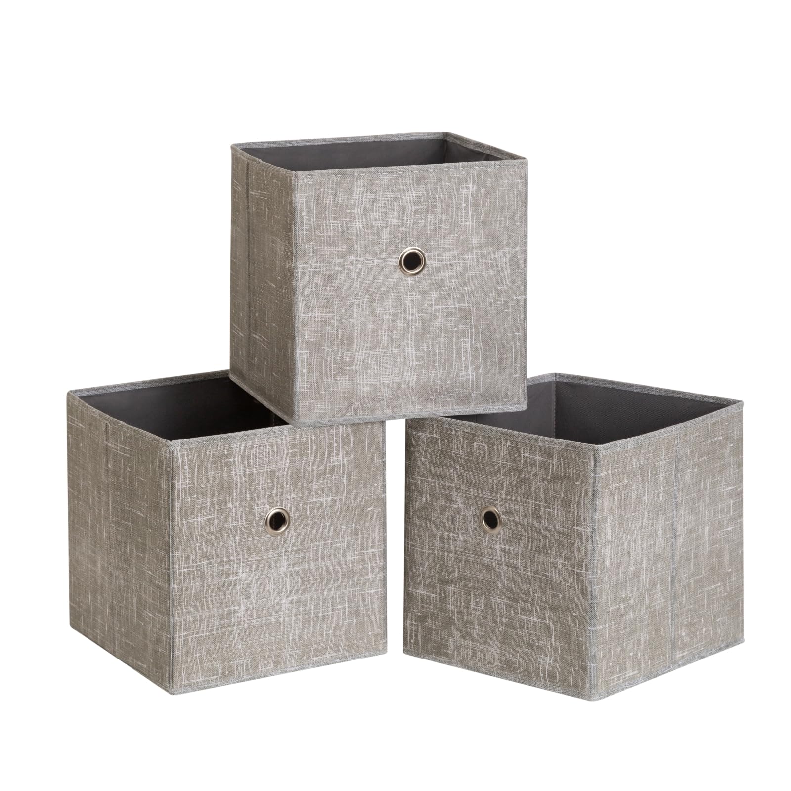 NieEnjoy Foldable Storage Cubes Bins ,11 Inch Cloth Storage Cube Fabric Storage Box Cubes Organizer Baskets with Handles for Home Organizer Set of 3 (