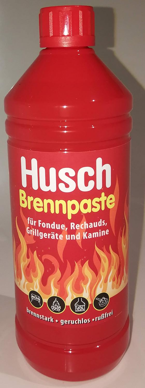 Husch Brennpaste 1L/1000ML für Fondue, Rechauds, Grillkamine und Kamine **Brennstark ...