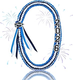 Graduation Ribbon Lei for Graduation - 68-Inch Hand-Braided Class of 2026 Grad Leis for High School and College Grads