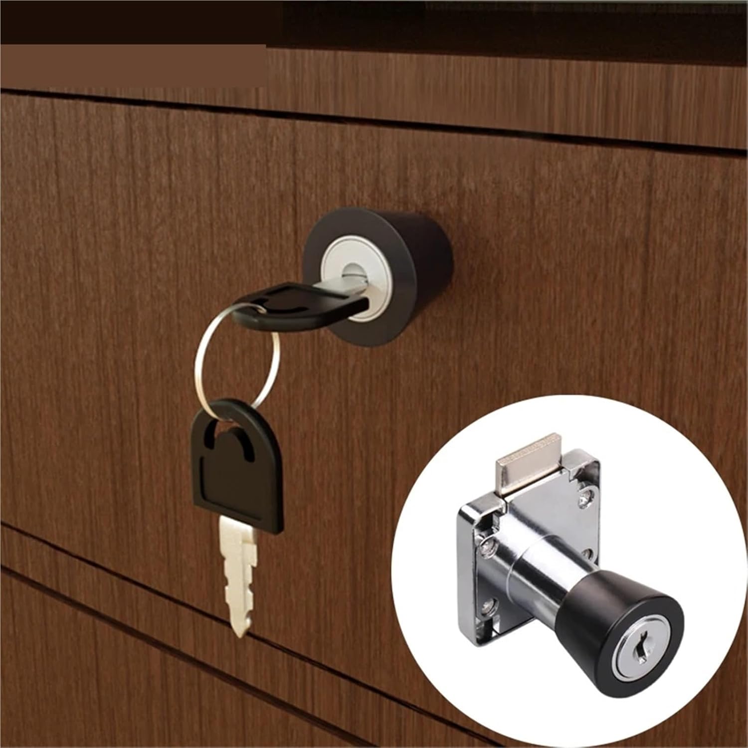 Drawer Lock Computer Key with for Office File Cabinet Hotel Mailbox School Gym Locker Furniture Hardware MS388 1Pcs(Black Keyed Differen)
