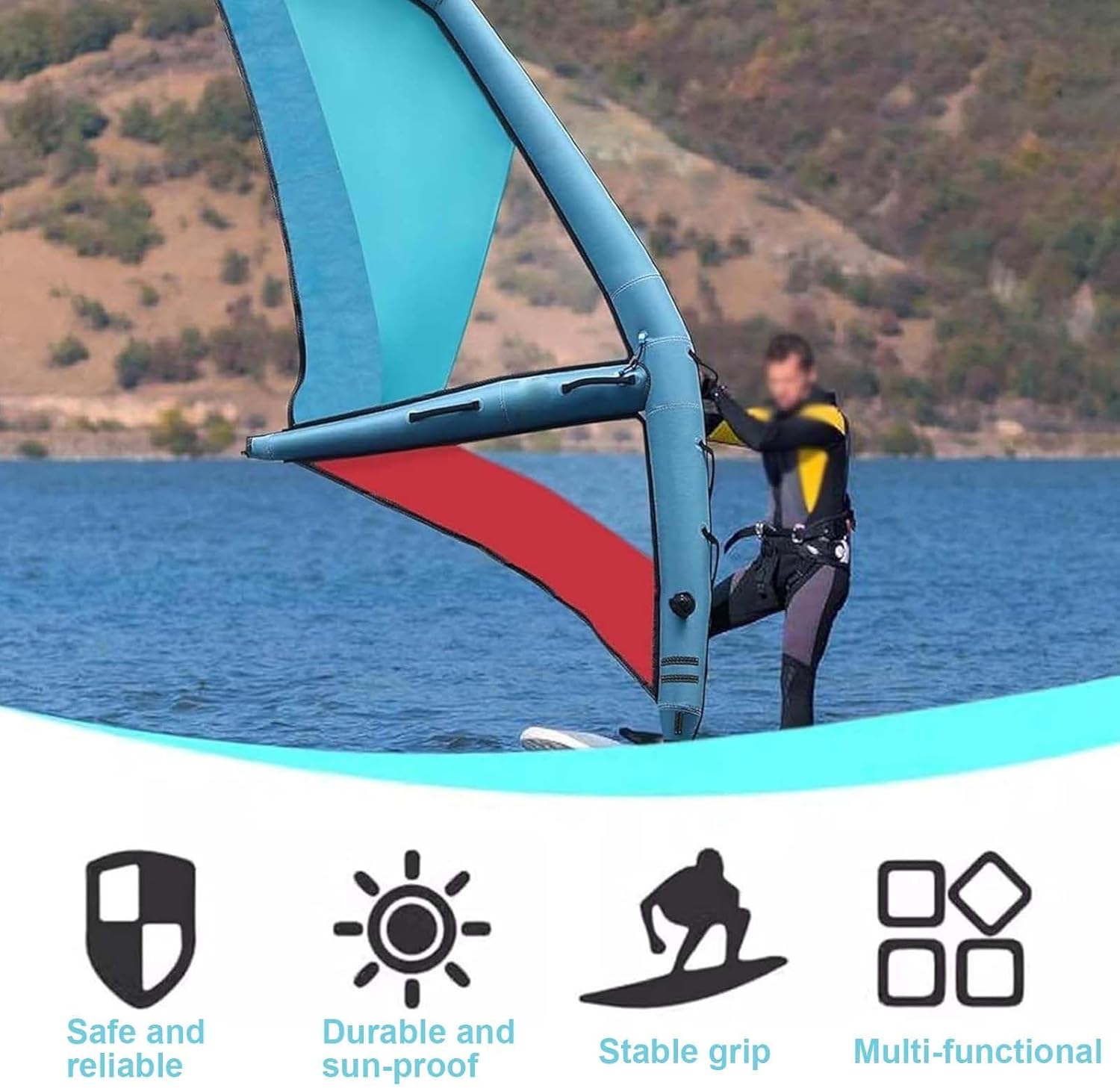 Sup Sail | Inflatable Sail, Portable Inflatable Sail, Ultralight Inflatable Sail, 360° Rotatable Base and Safety Observation Window, Oxford PVC Material, Suitable for Surfing, Stand Paddle Boarding