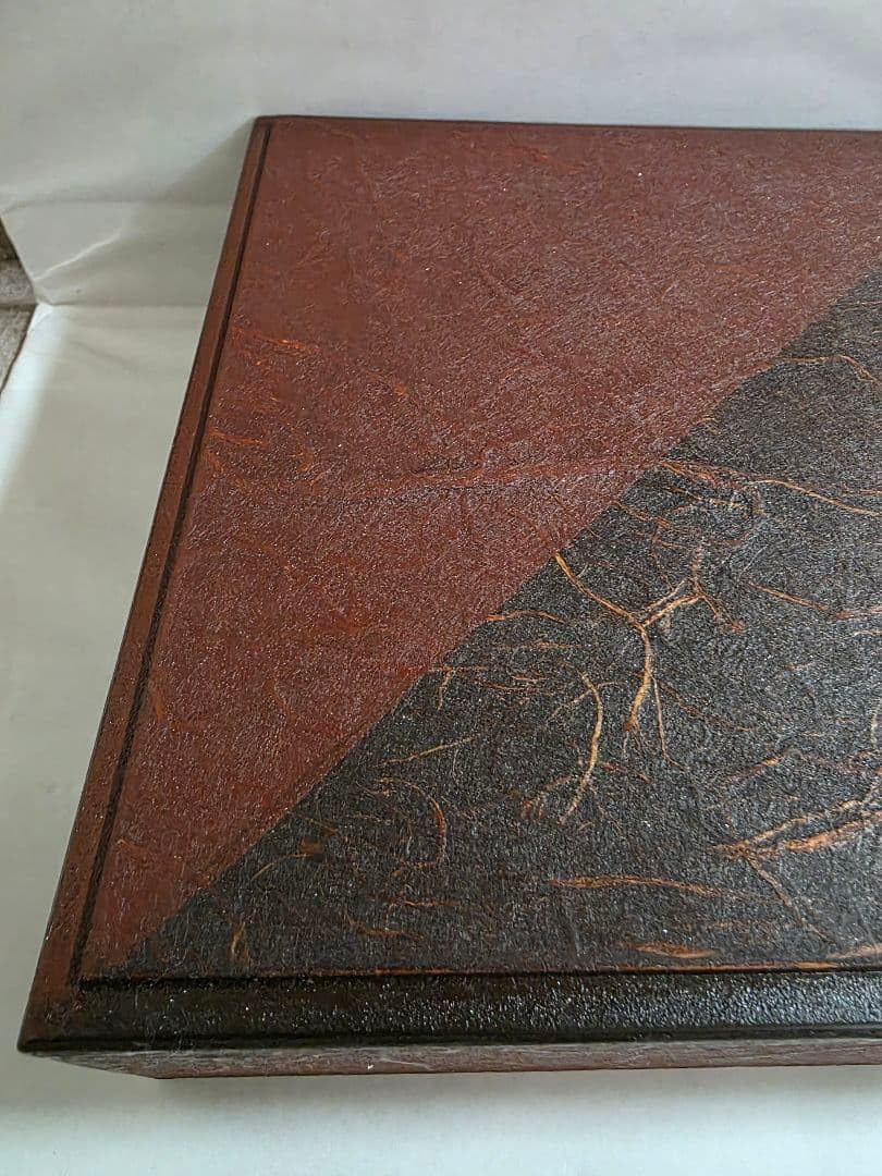 木製 漆器 拭漆塗 一閑張塗分け 仕切り付き重箱 21㎝角 1セット