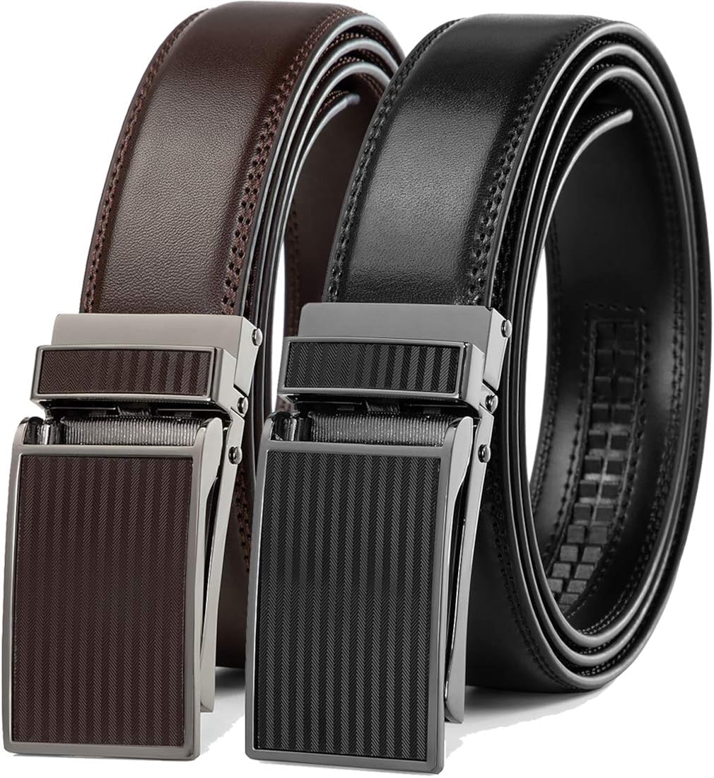 2 Pack Click Ratchet Belt for Dress Belt with Adjustable