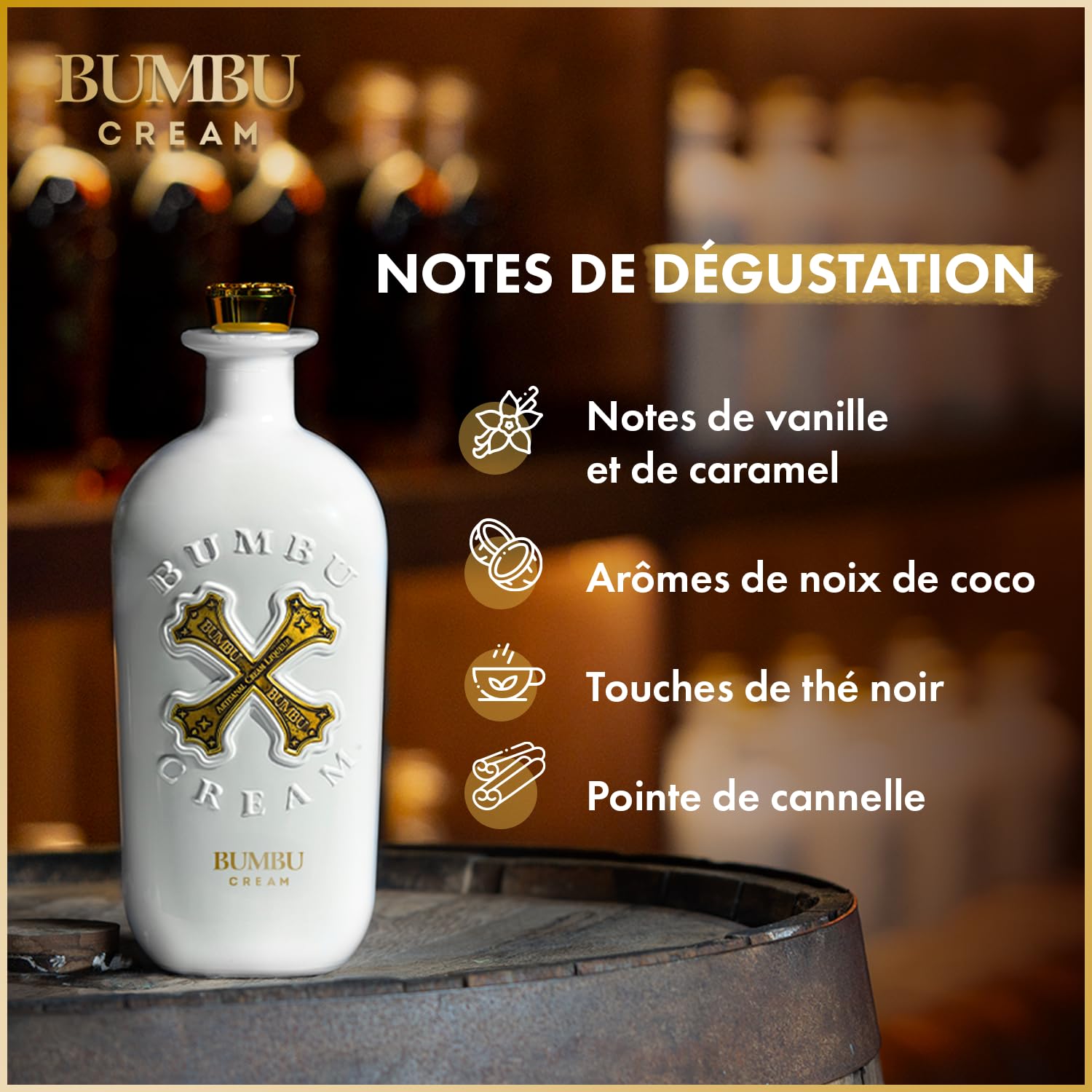 BUMBU Cream Liqueur de Rhum avec étui - 15%, 70cl
