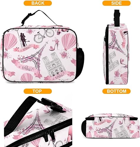 Miniatura 4 de Lonchera reutilizable de la Torre Eiffel de París, bolsa de almuerzo aislada, bolsa enfriadora, lonchera para comida y comida, bolsa de mano para
