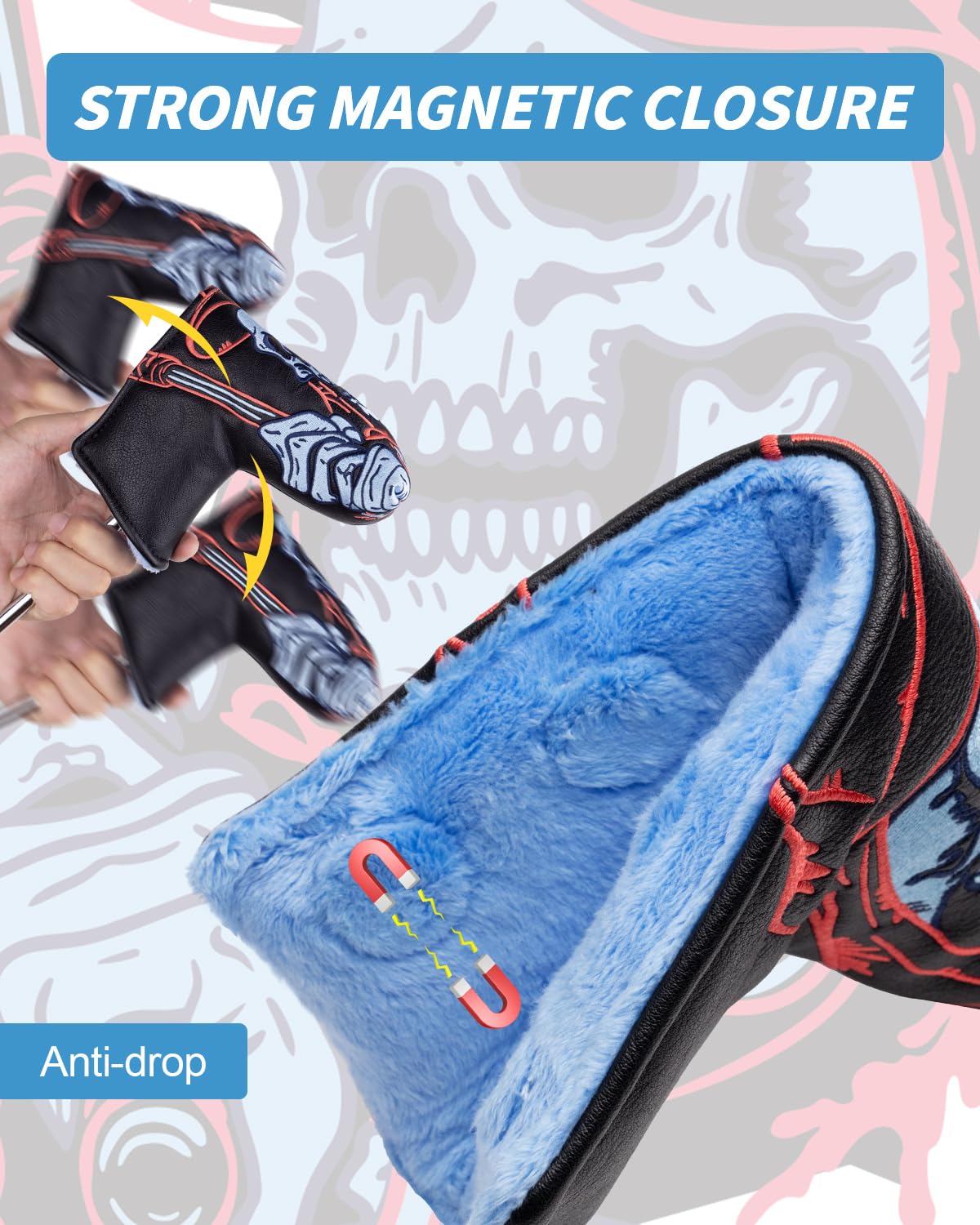 Fundas para cabeza de palo de golf, 1 funda para cabeza de palo de golf para maderas, piel sintética con bordado avanzado para la mayoría de las marcas