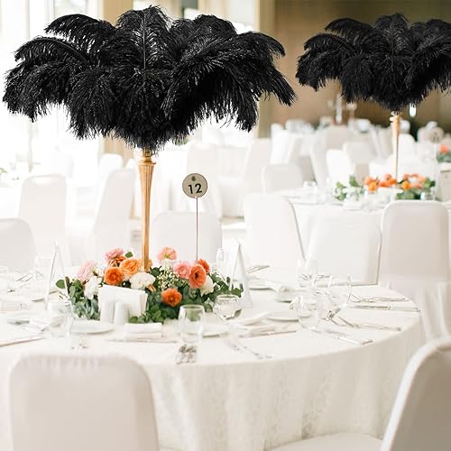 Miniatura 3 de 100 plumas de avestruz naturales para centros de mesa, 10-12 pulgadas (9.8-11.8 in), plumas grandes de 12-14 pulgadas (11.8-13.8 in) para centros de