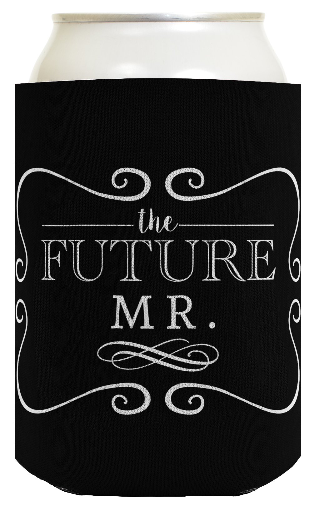 Bridal Shower Gifts Future Mr & Mrs Wedding Gift 2 Pack Can Coolie Drink Coolers Coolies Black