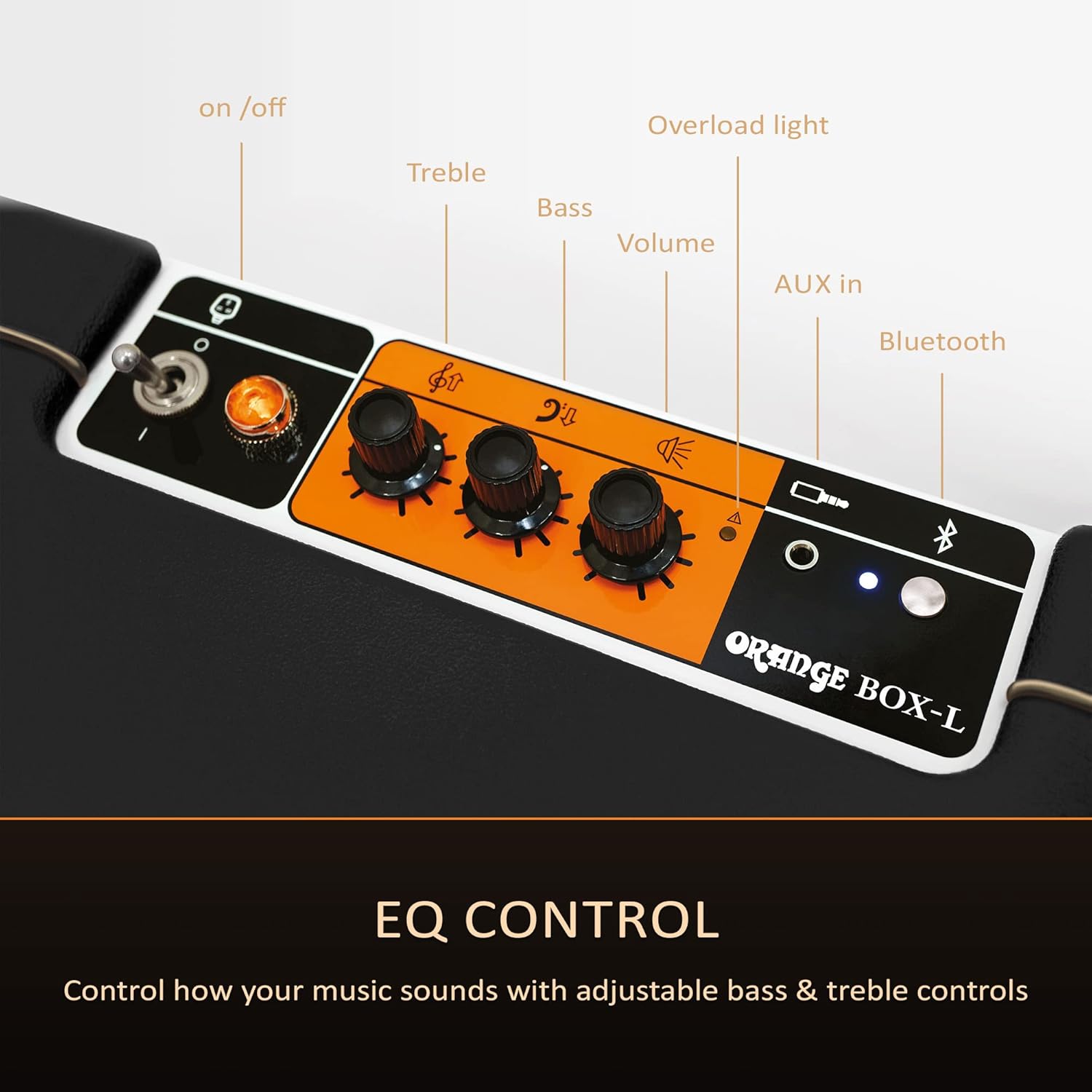 Orange Box L - Portable Bluetooth Speaker Studio Audio Sound, 15M Range, 50W RMS Power, Long Battery Life, iOS & Android Connectivity - Great for Picnics, Festivals, BBQs and Holidays​, Black - Image 4