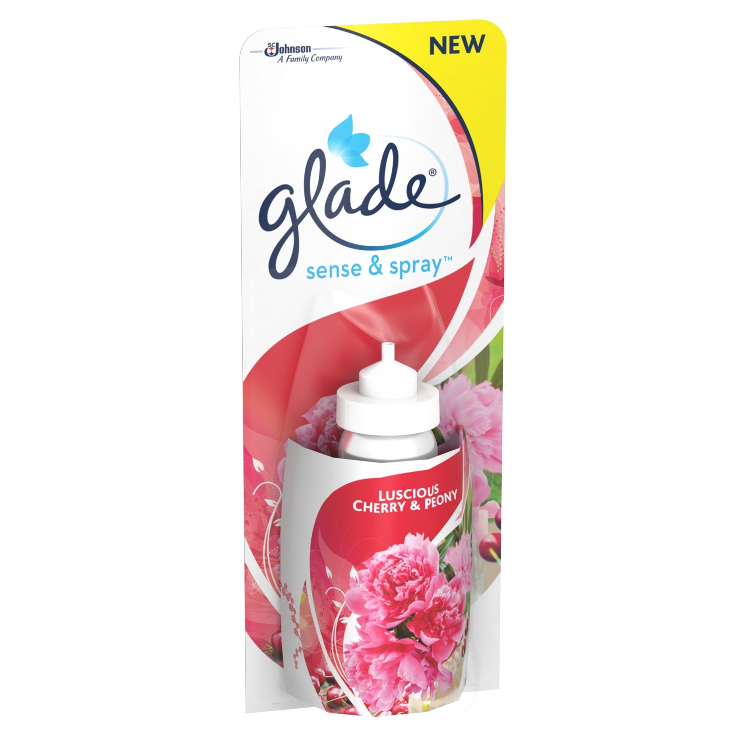 Glade Sense and Spray Refills, Automatic Air Freshener Refills for Home, Cherry and Peony, Pack of 4