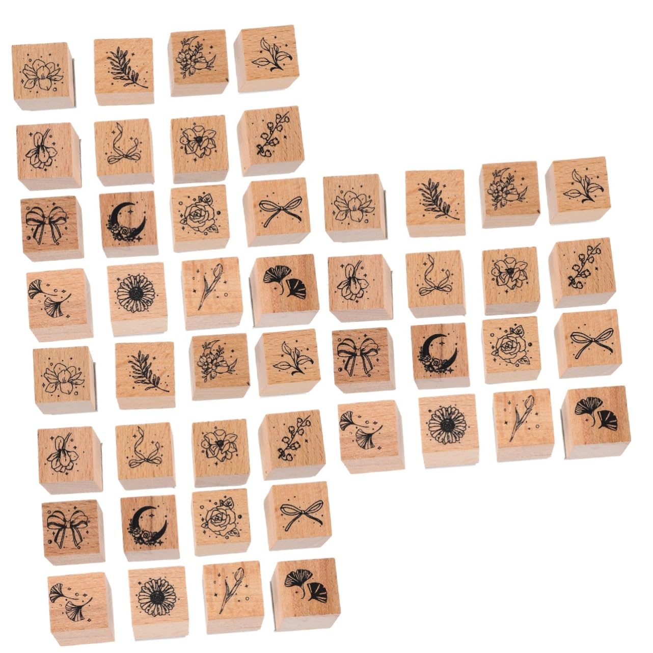 Uonlytech 3 Sätze Kinderstempel Dekorativ Blumen Klare Briefmarken Name Block Buchstempel Stempel Für Sammelalben Handgefertigter Holzstempel Hölzern Chocolate 16 Stück * 3