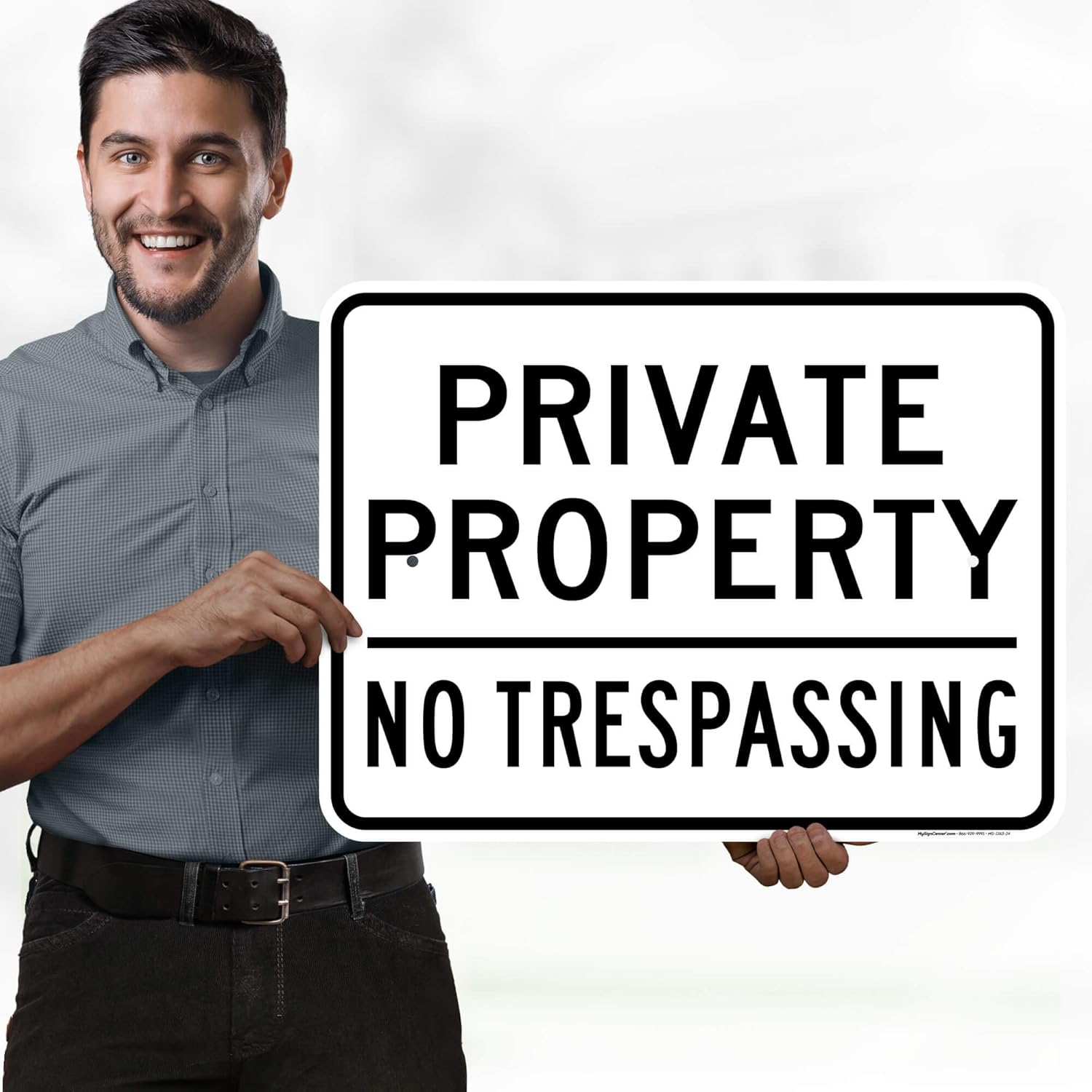 Private Property No Trespassing Sign, 18x24 Inches, Rust Free .063 Aluminum, Fade Resistant, Made in USA by My Sign Center