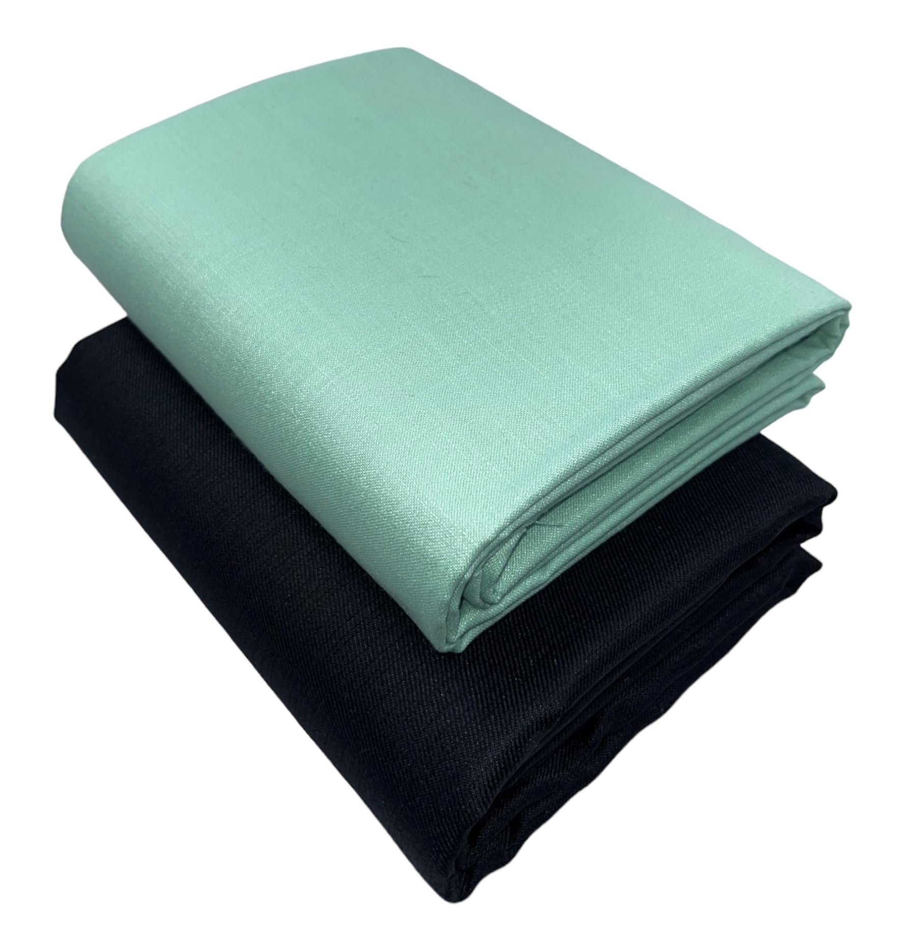 JHABAK'S Untitched Shirt and Trouser Fabric - Cotton Blend Material - 2.25M Shirt Cloth - 1.20M Pant Piece (SeafoaM Blue Shirt & Navy Blue Trousers) 1