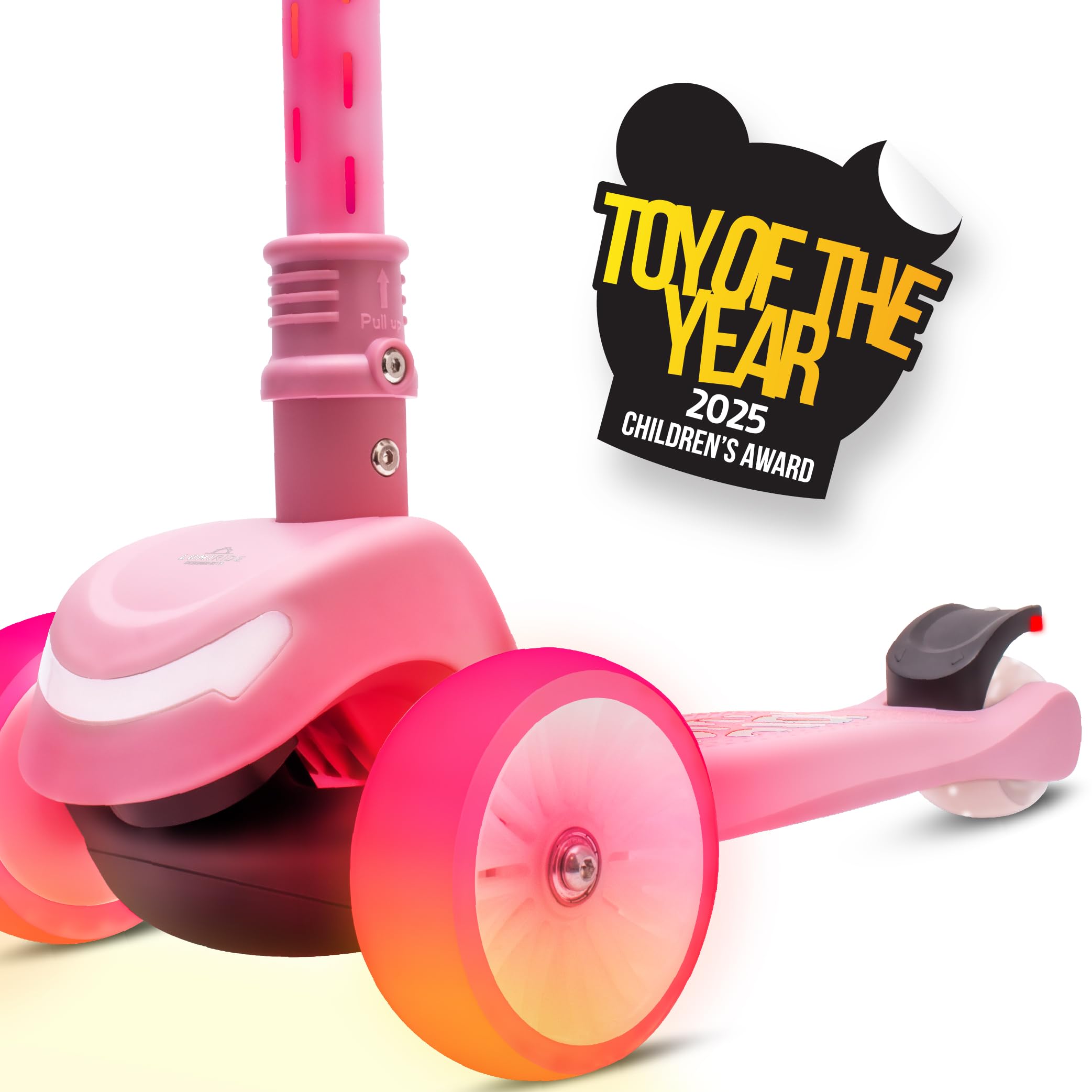 LUMI Ride Patinete Infantil 3 Ruedas Balance LED 3+ | plegable, manillar ajustable, freno pie, plataforma antideslizante