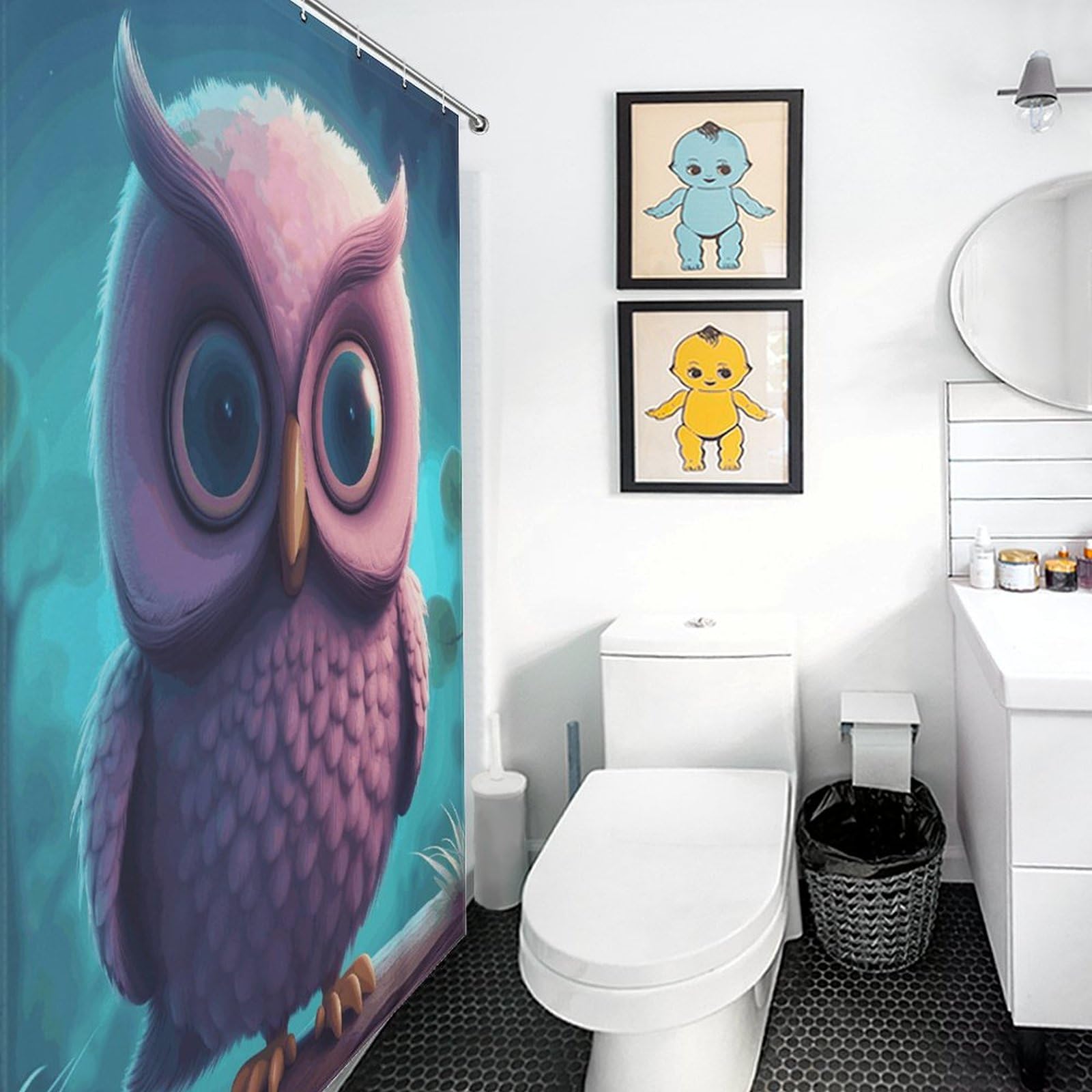 Rideau de douche chouette mignonne pour égayer la salle de bain des enfants et de la famille