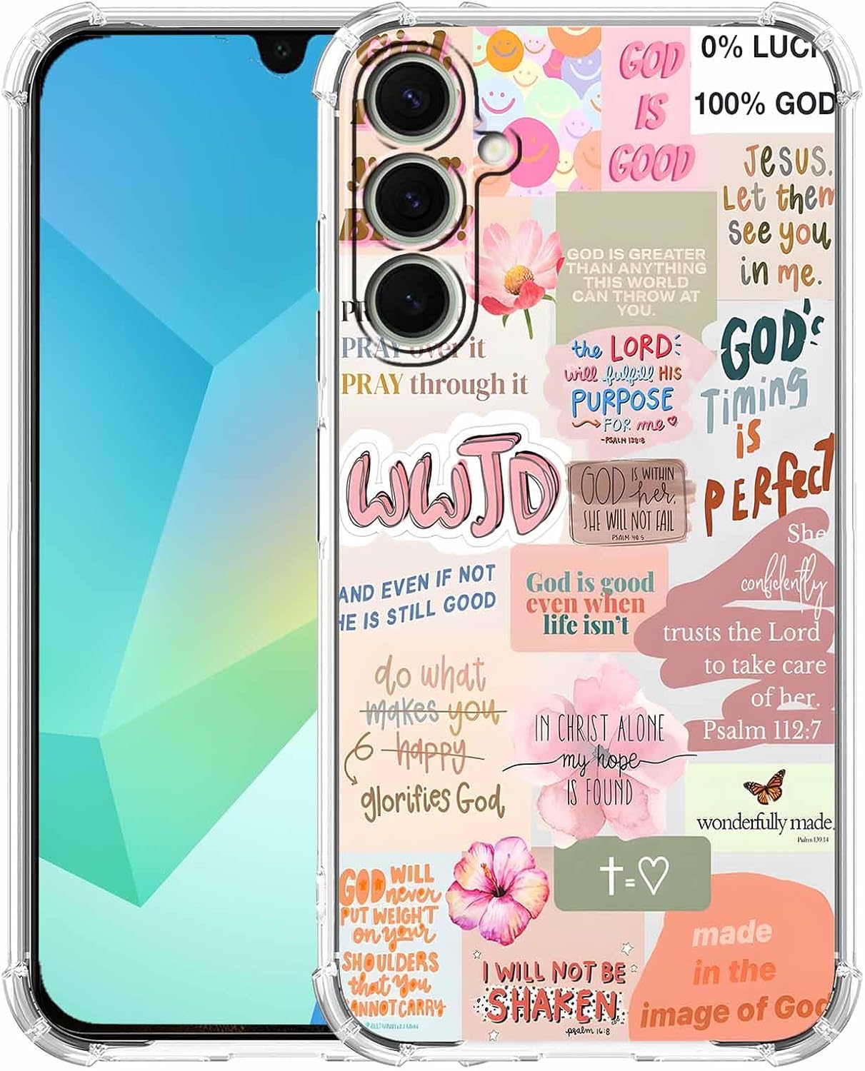 Case for Samsung Galaxy A16 with Christian Design,Jesus Bible Verse Collage,Clear Slim Soft TPU Bumper Phone Cover,6.7”(Christian,A16)