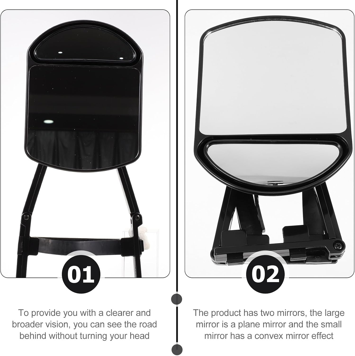 Convex Towing Mirrors Extension Clip-on Trailer Wing Mirror Wide View for Cars and Trucks Compatible with Vans and Rvs