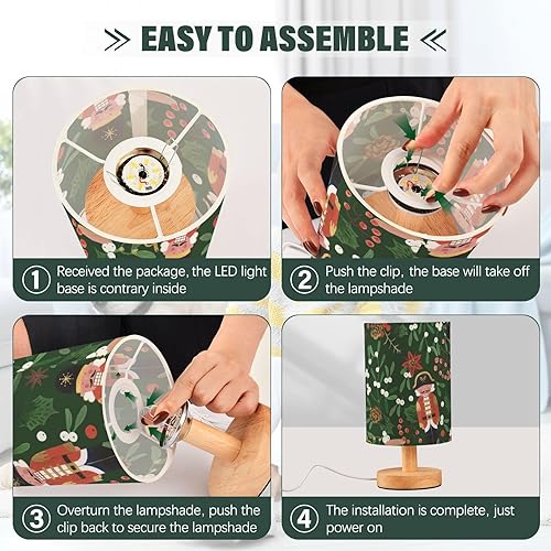 Miniatura 4 de Reading Lamp Small Desk Lamps Electric Christmas Mistletoe Cute Nutcrackers Night Light for Kids Home