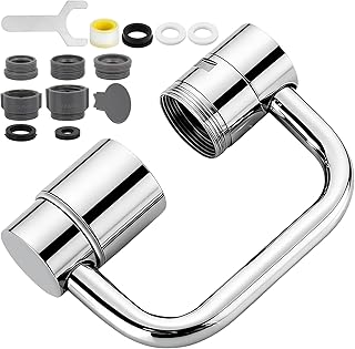 Raxfekro Extensión de grifo, grifo giratorio de 1080°, extensible, universal, flexible, con 2 modos de pulverización para baño y cocina, incluye adaptador, herramienta