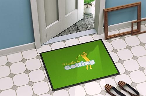 Miniatura 4 de Caroline's Treasures SB3092MAT - Felpudo con texto en inglés "I'd Rather be Golfing Man on Green" de 18 x 27 pulgadas, para interiores y exteriores,