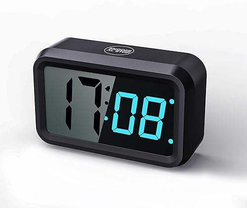 Reloj a pilas con pantalla LED híbrida de 1.2 pulgadas LCD de 1.8 pulgadas, reloj despertador digital pequeño inalámbrico, para dormitorio, pared,