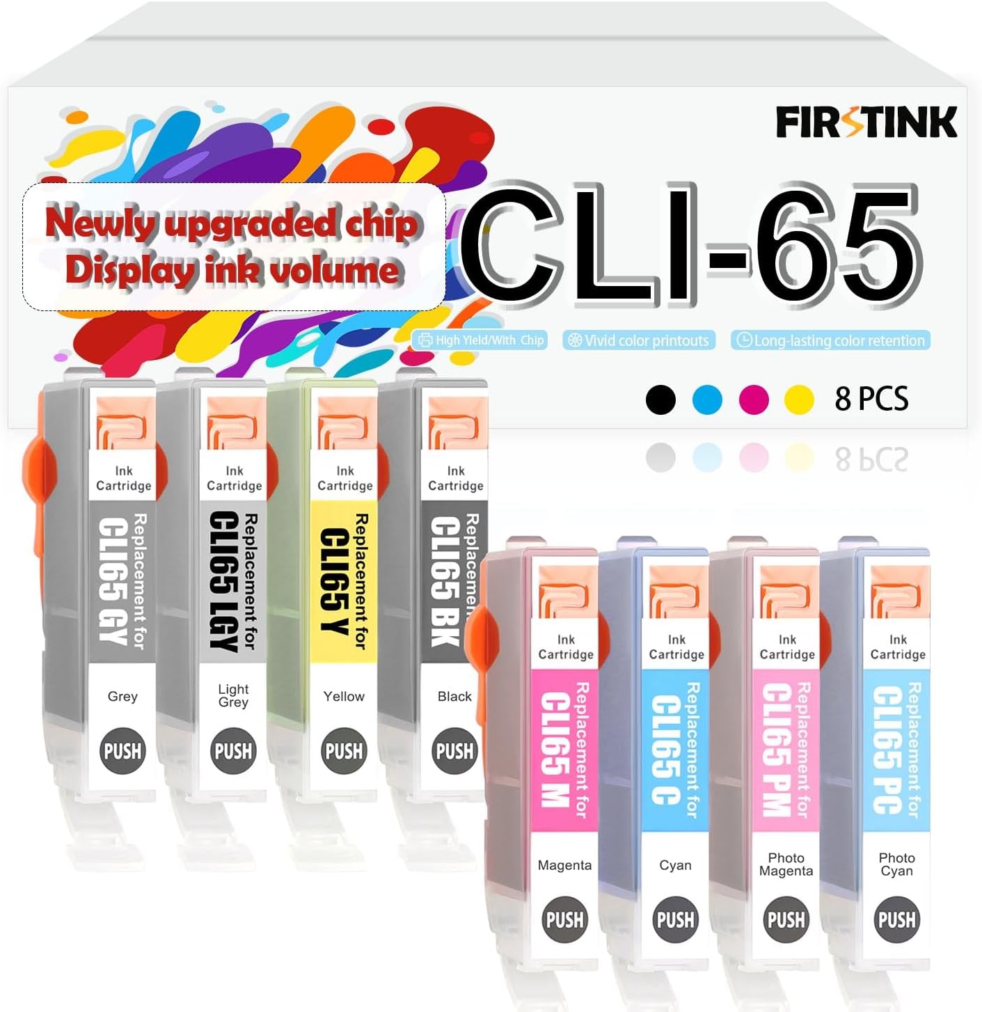 FIRSTINK Remanufactured CLI65 4215C007 Ink Cartridges CLI